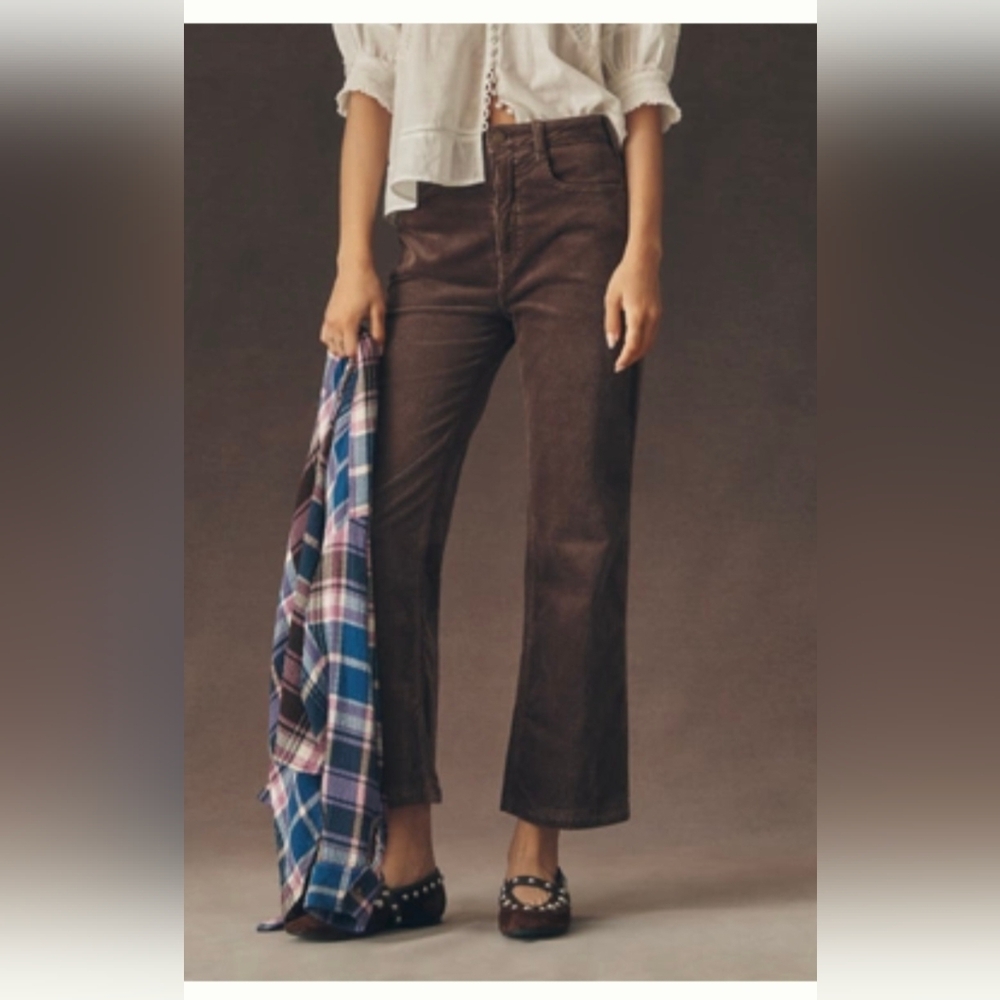 Anthropologie Pilcro Mink Corduroy High-Rise Jeans
